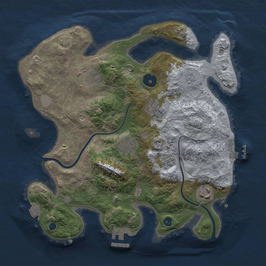 Rust Map: Procedural Map, Size: 3000, Seed: 1289139738, 11 Monuments