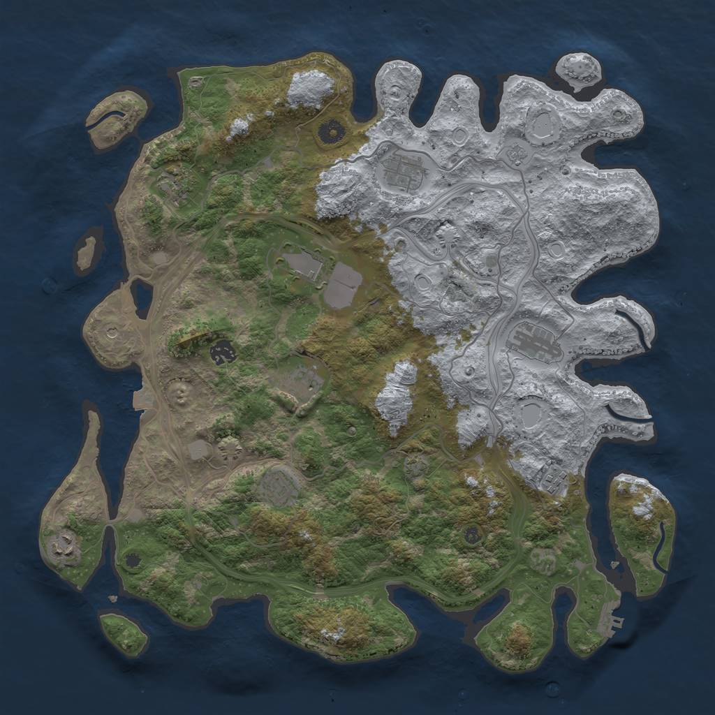 Rust Map: Procedural Map, Size: 4250, Seed: 65285860, 16 Monuments