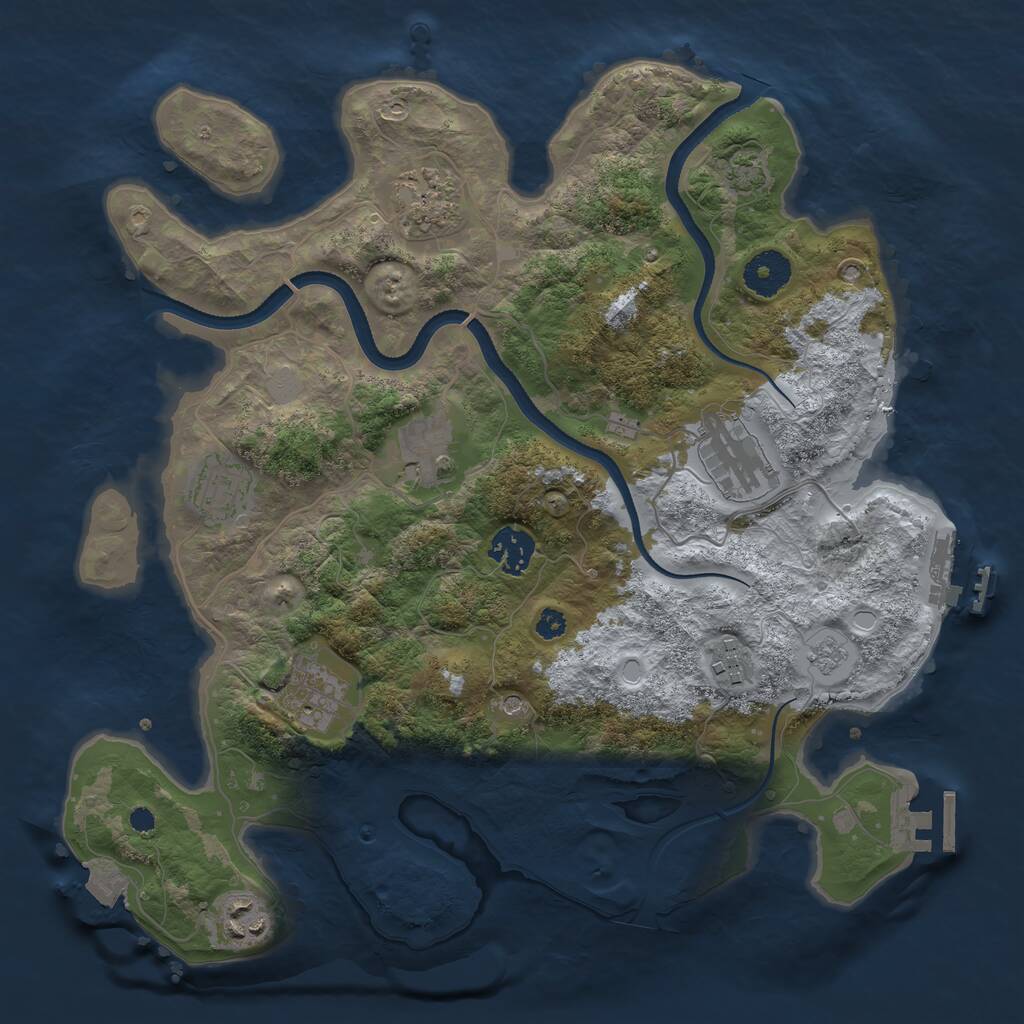 Rust Map: Procedural Map, Size: 3400, Seed: 7823318, 14 Monuments