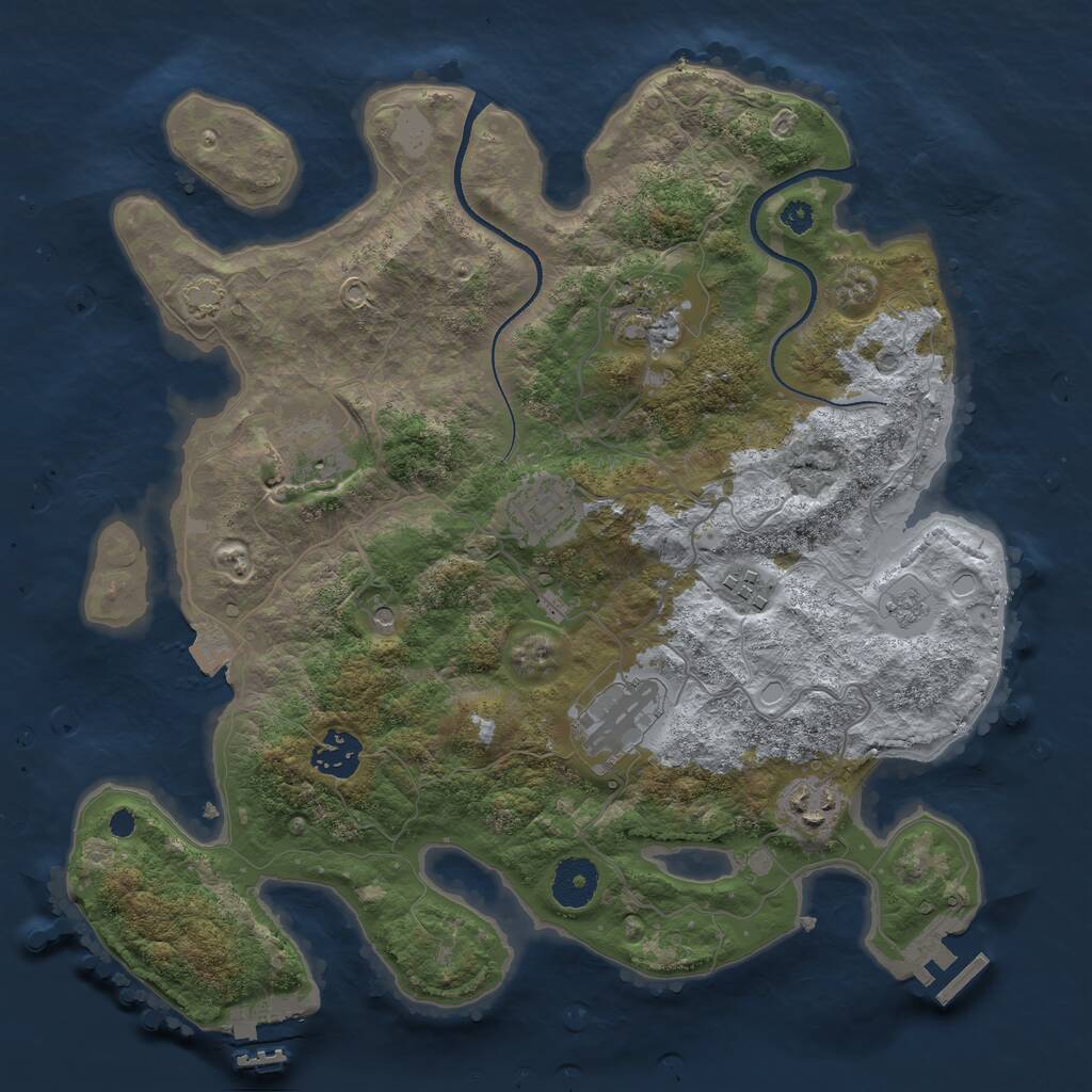 Rust Map: Procedural Map, Size: 3400, Seed: 7823318, 13 Monuments