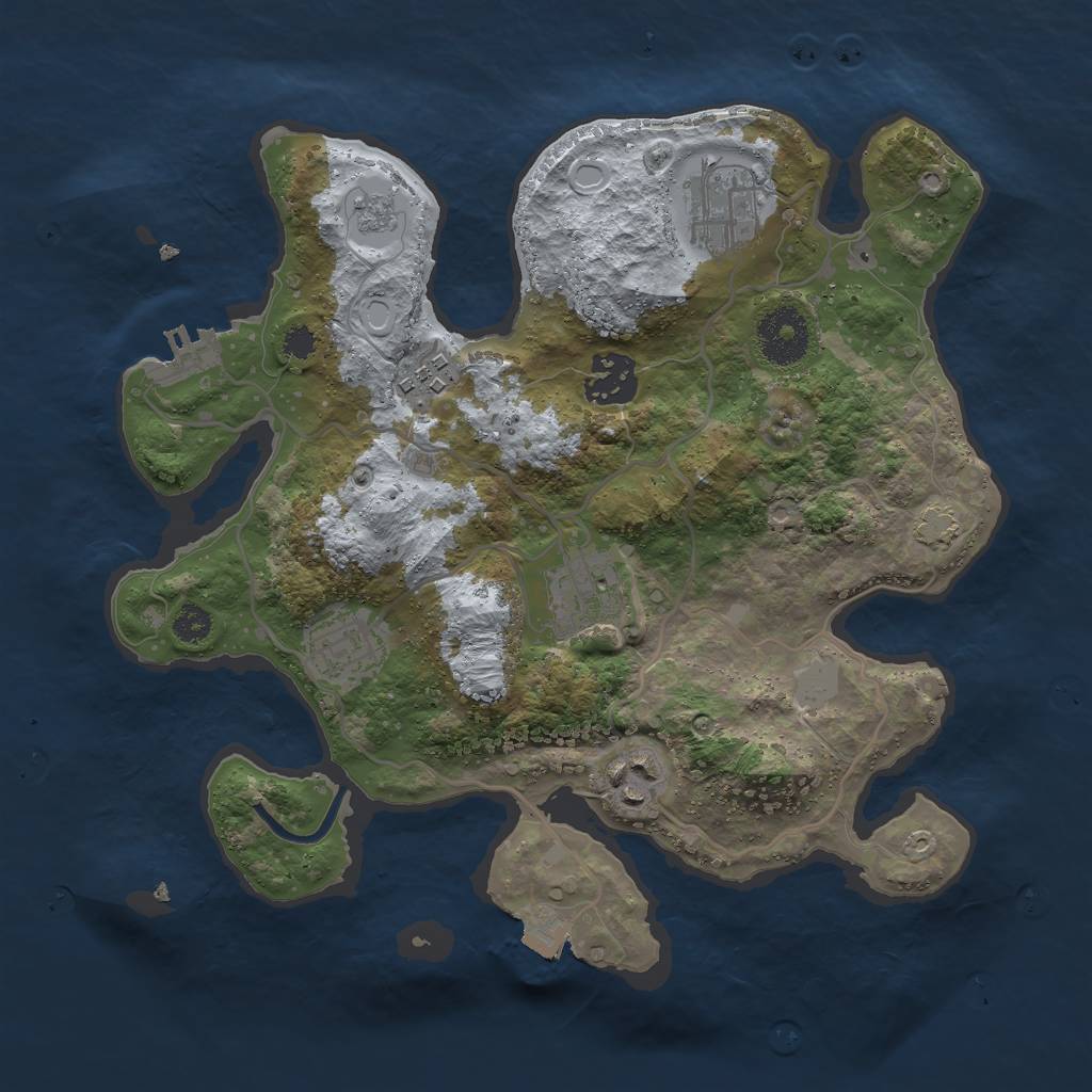 Rust Map: Procedural Map, Size: 3000, Seed: 11559, 12 Monuments