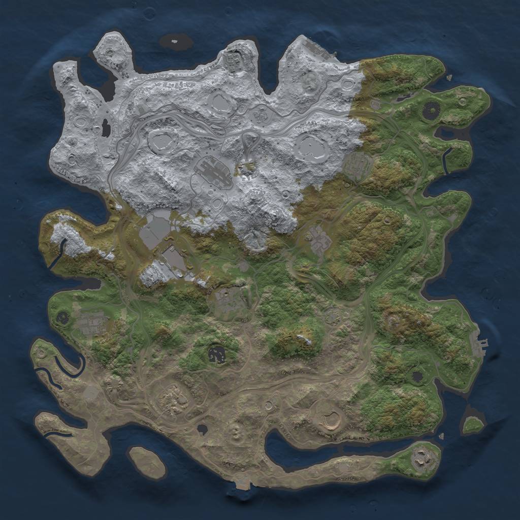 Rust Map: Procedural Map, Size: 4250, Seed: 1585953629, 19 Monuments