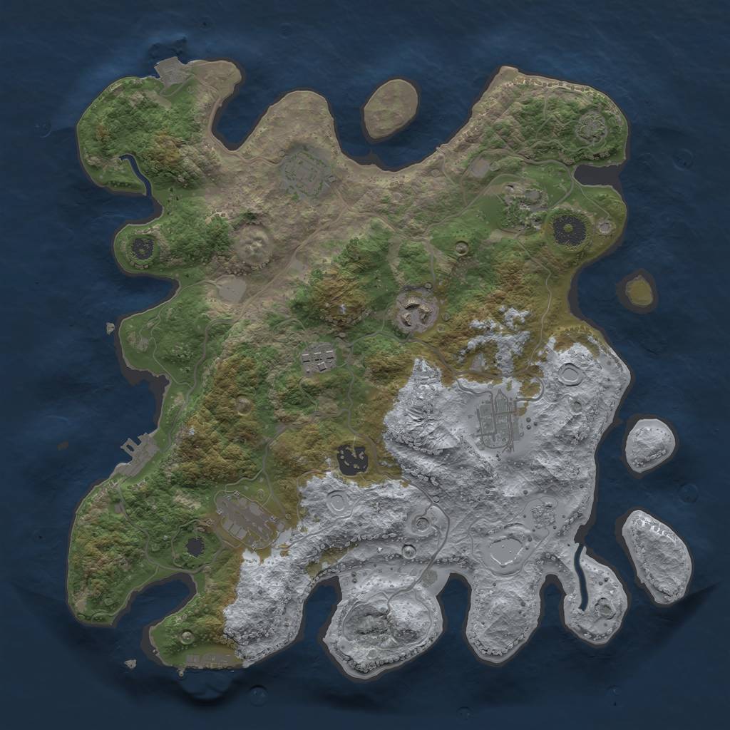 Rust Map: Procedural Map, Size: 3400, Seed: 7156600, 15 Monuments