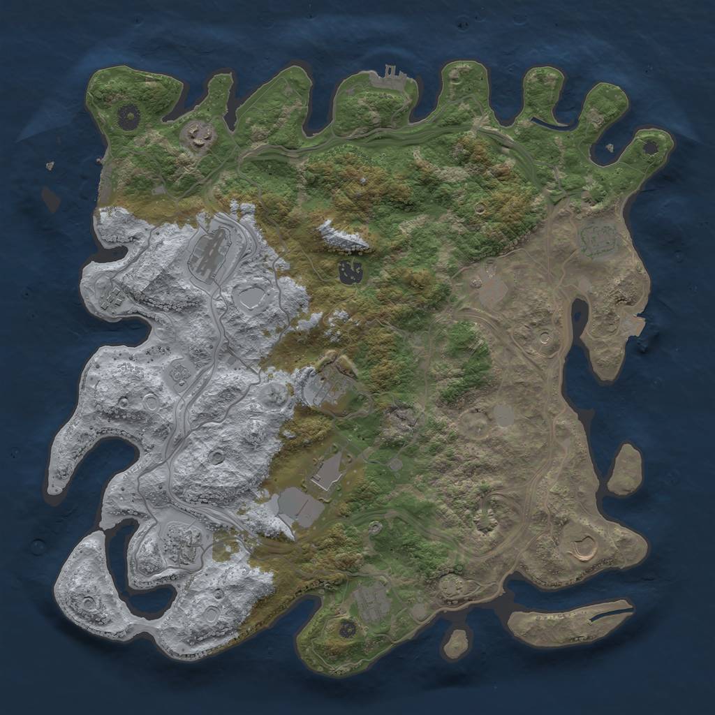 Rust Map: Procedural Map, Size: 4250, Seed: 92777387, 19 Monuments