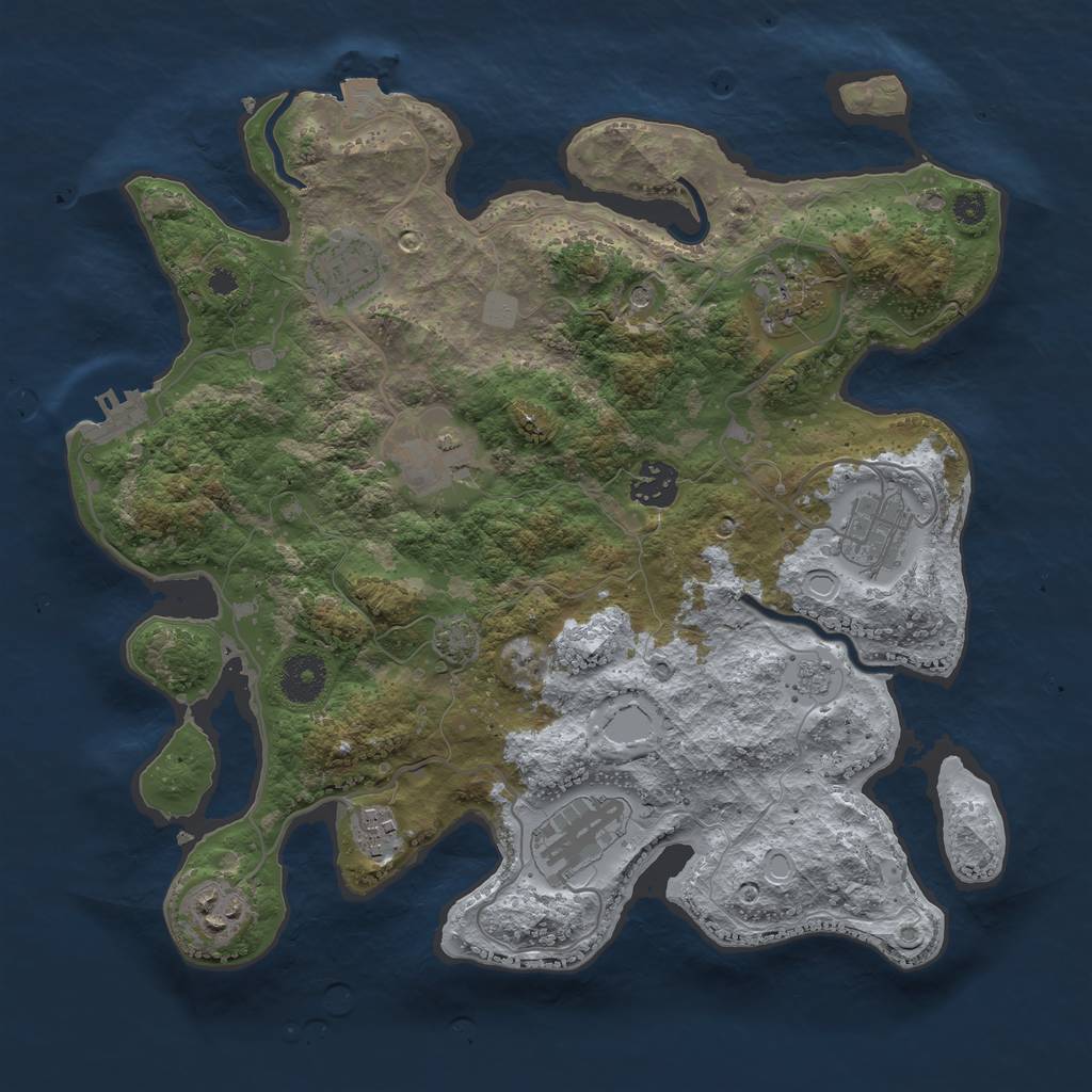 Rust Map: Procedural Map, Size: 3400, Seed: 55021151, 15 Monuments