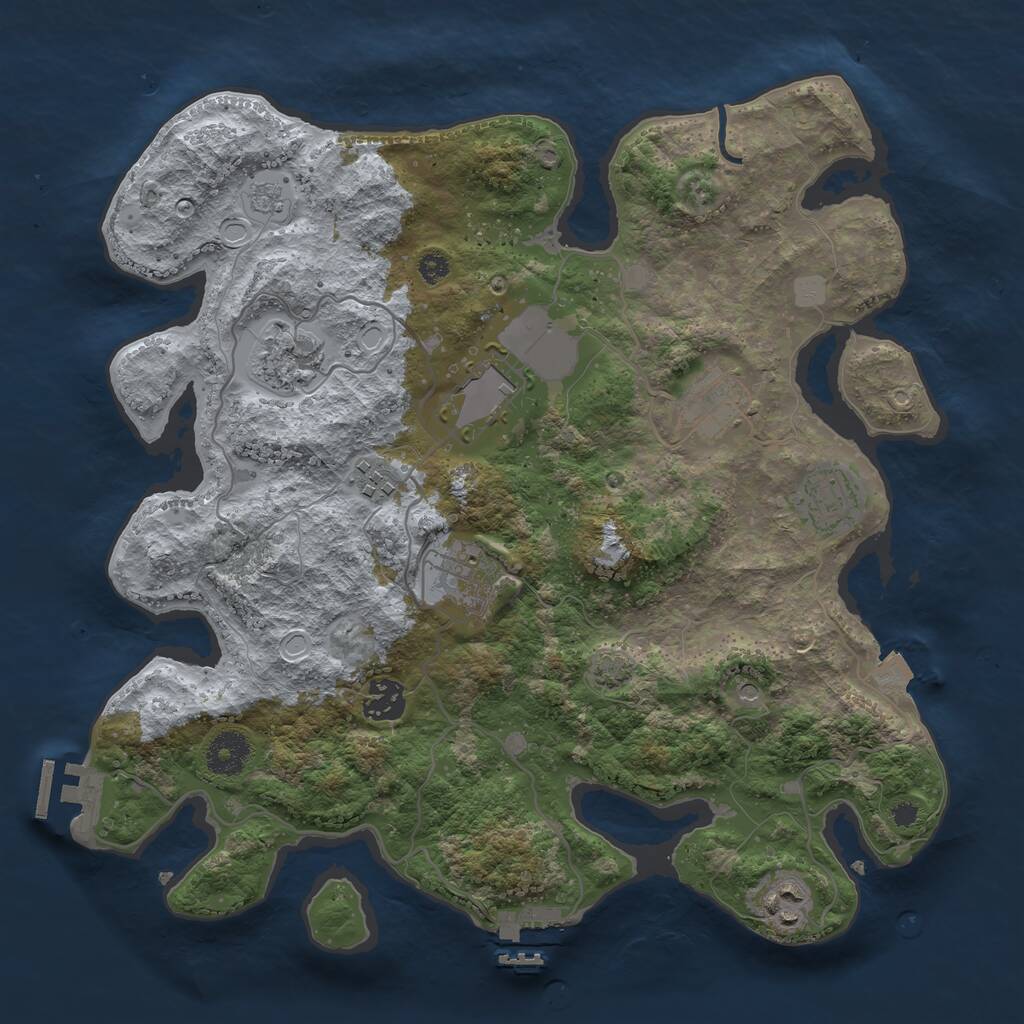Rust Map: Procedural Map, Size: 3500, Seed: 51390719, 14 Monuments