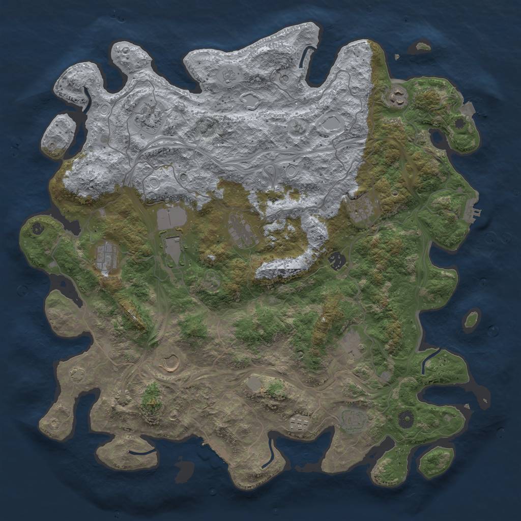 Rust Map: Procedural Map, Size: 4500, Seed: 894023273, 19 Monuments