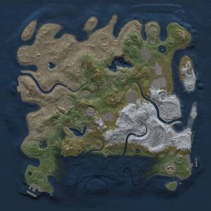 Thumbnail Rust Map: Procedural Map, Size: 4000, Seed: 661650401, 16 Monuments
