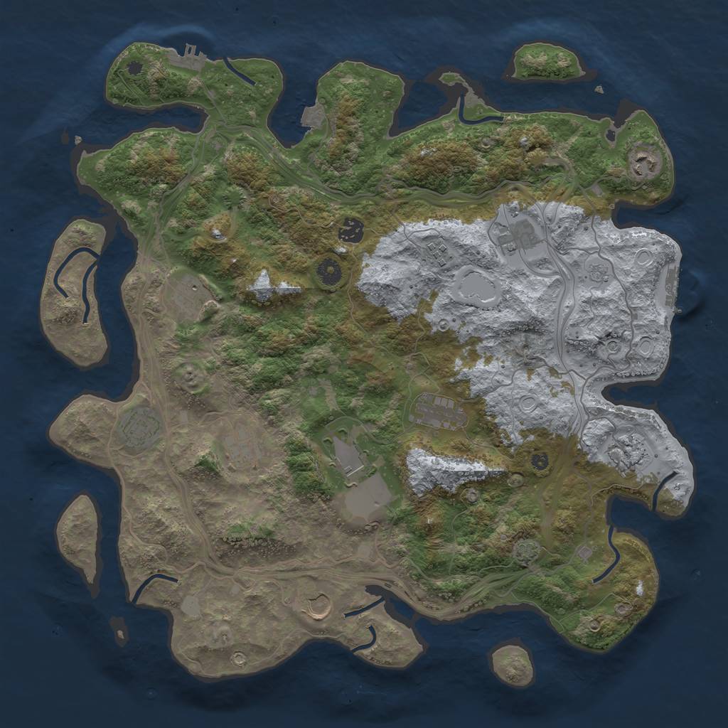 Rust Map: Procedural Map, Size: 4250, Seed: 1648125610, 19 Monuments