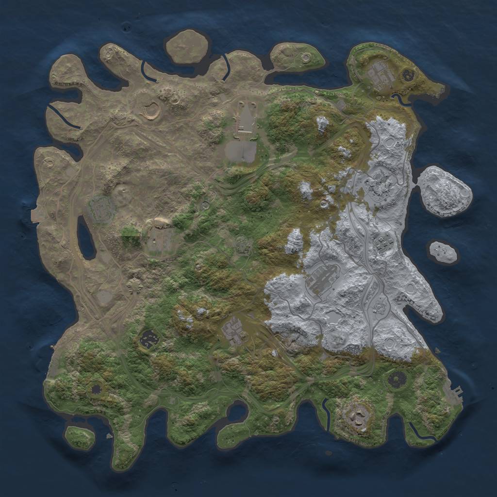 Rust Map: Procedural Map, Size: 4250, Seed: 340414669, 19 Monuments