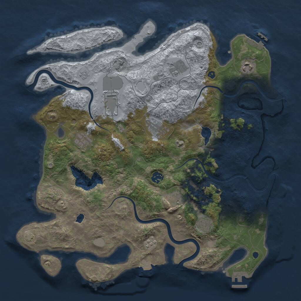 Rust Map: Procedural Map, Size: 4000, Seed: 38927, 15 Monuments