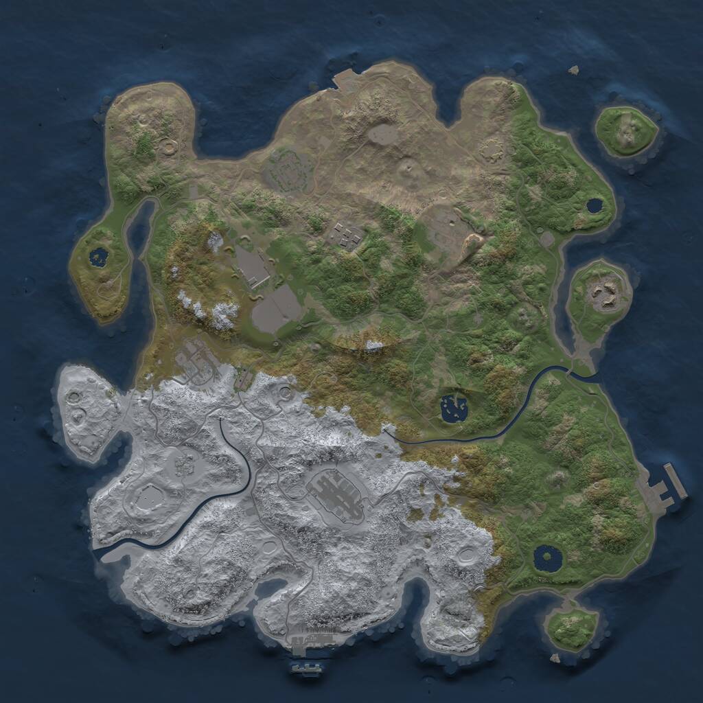 Rust Map: Procedural Map, Size: 3700, Seed: 325381121, 14 Monuments