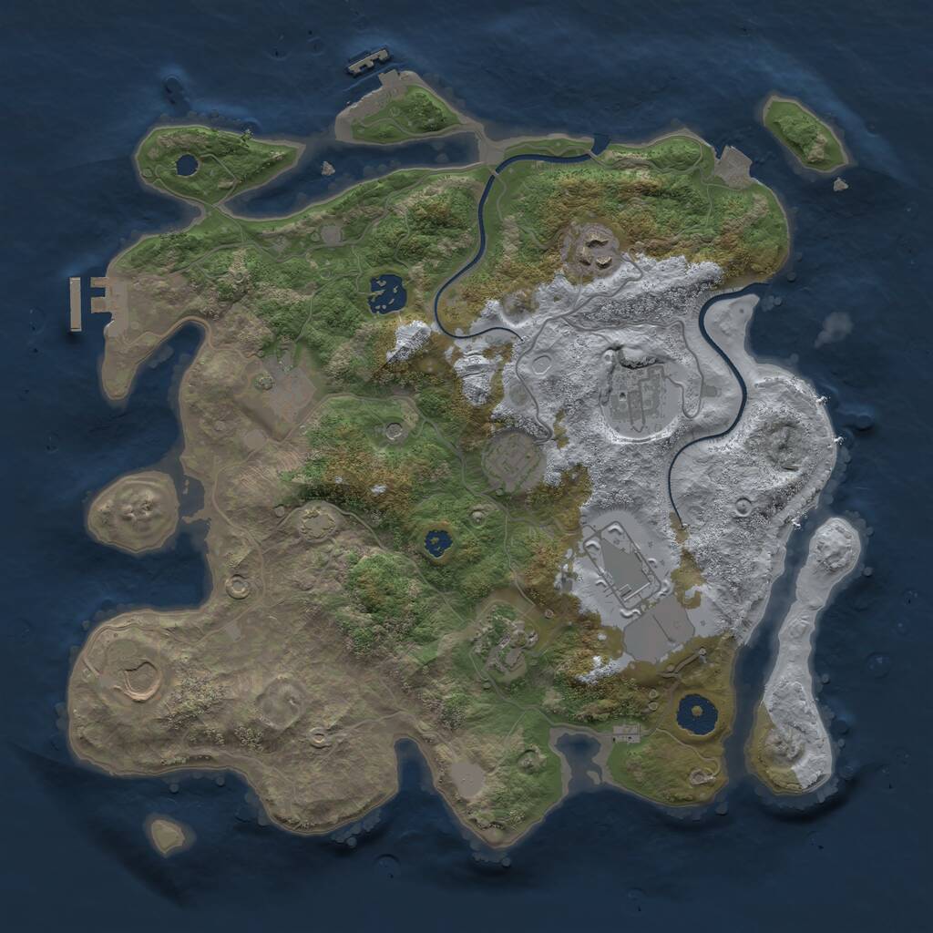 Rust Map: Procedural Map, Size: 3500, Seed: 954240915, 13 Monuments