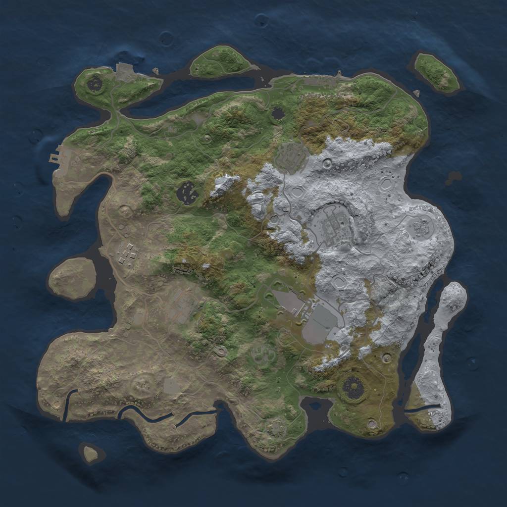 Rust Map: Procedural Map, Size: 3500, Seed: 954240915, 14 Monuments