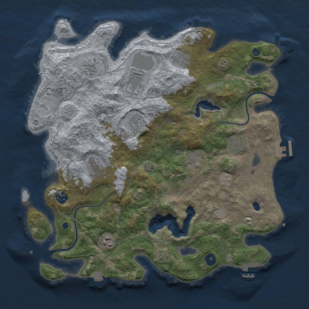 Rust Map: Procedural Map, Size: 4000, Seed: 318576526, 16 Monuments