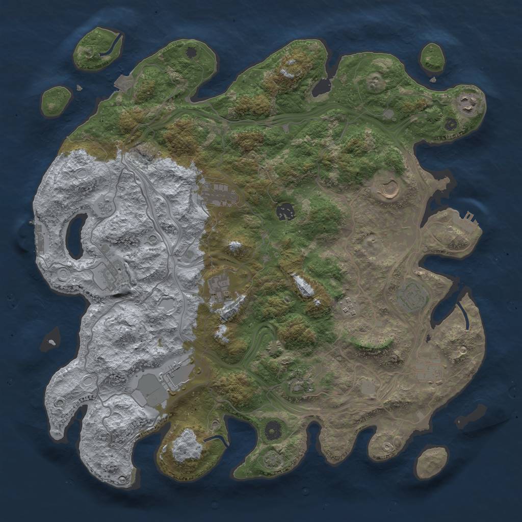Rust Map: Procedural Map, Size: 4250, Seed: 850880235, 19 Monuments