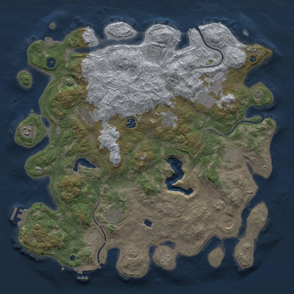 Rust Map: Procedural Map, Size: 4400, Seed: 22454303, 16 Monuments