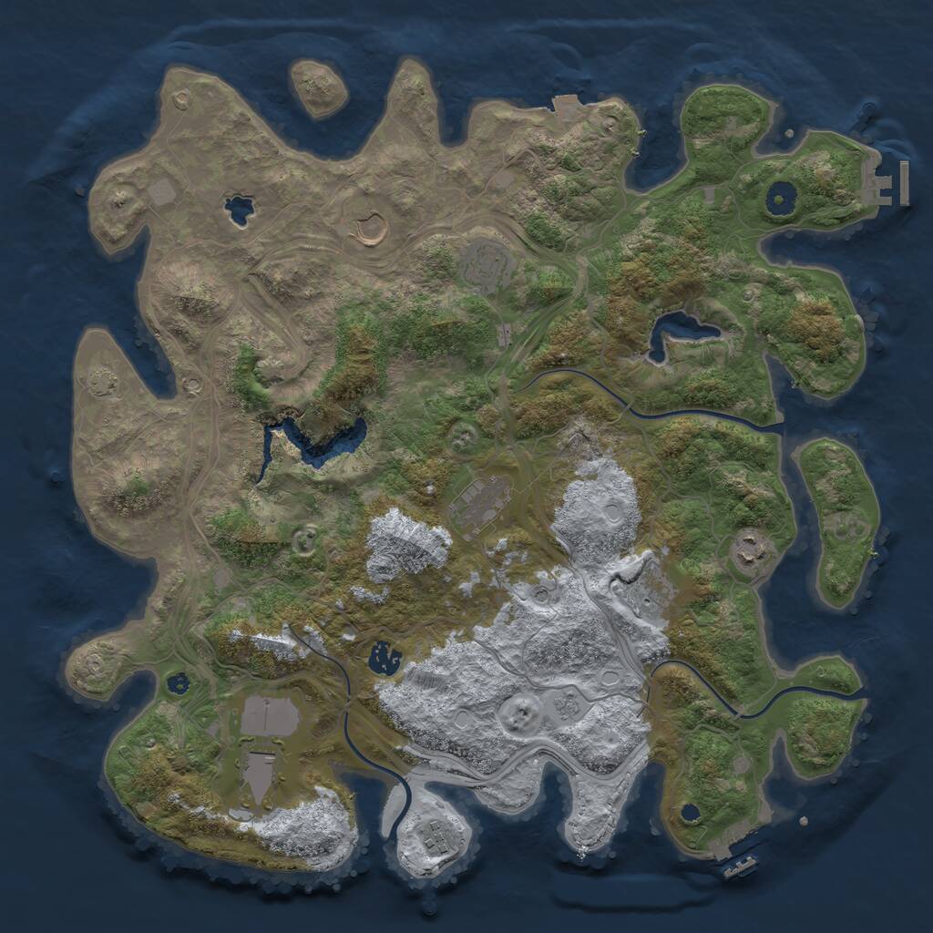 Rust Map: Procedural Map, Size: 4250, Seed: 1169199988, 14 Monuments