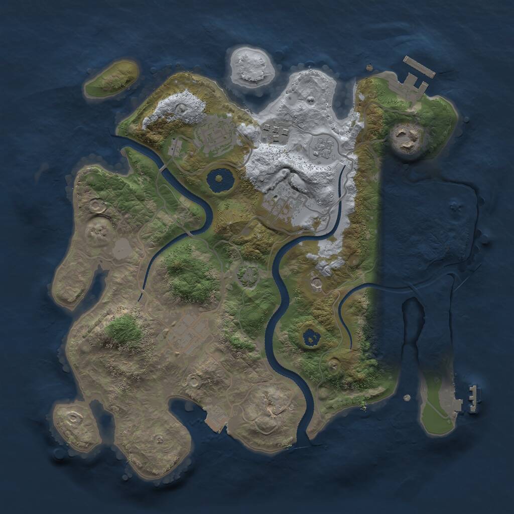 Rust Map: Procedural Map, Size: 3000, Seed: 1339359798, 11 Monuments