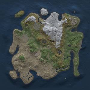 Thumbnail Rust Map: Procedural Map, Size: 3000, Seed: 1339359798, 12 Monuments