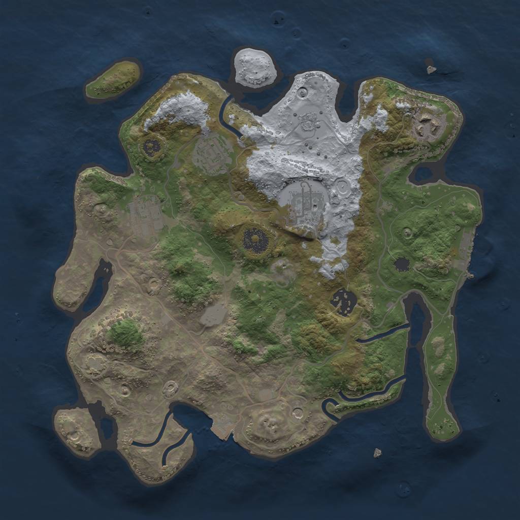 Rust Map: Procedural Map, Size: 3000, Seed: 1339359798, 12 Monuments