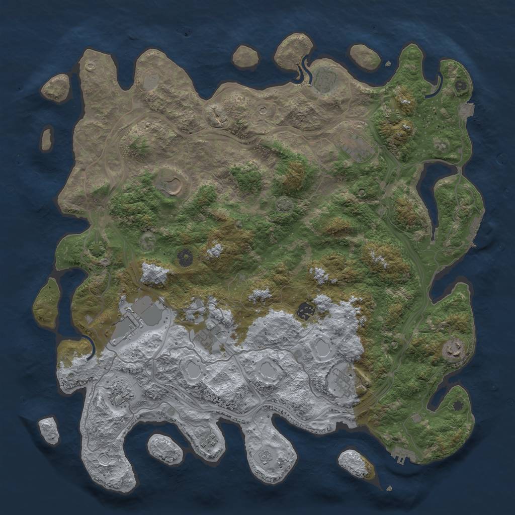 Rust Map: Procedural Map, Size: 4500, Seed: 20231207, 18 Monuments