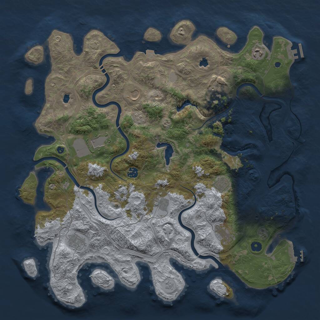 Rust Map: Procedural Map, Size: 4500, Seed: 20231207, 16 Monuments