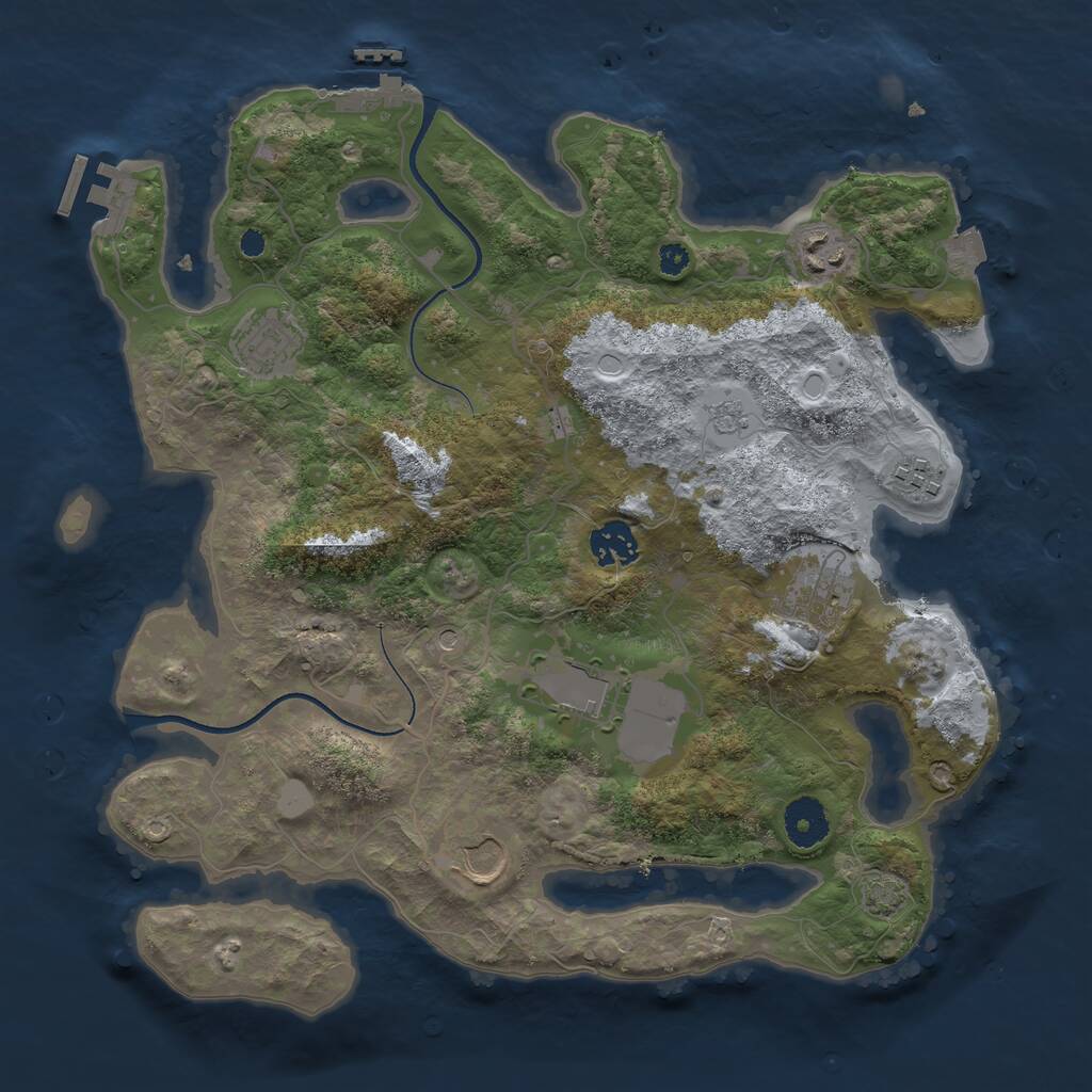 Rust Map: Procedural Map, Size: 3500, Seed: 28746253, 13 Monuments