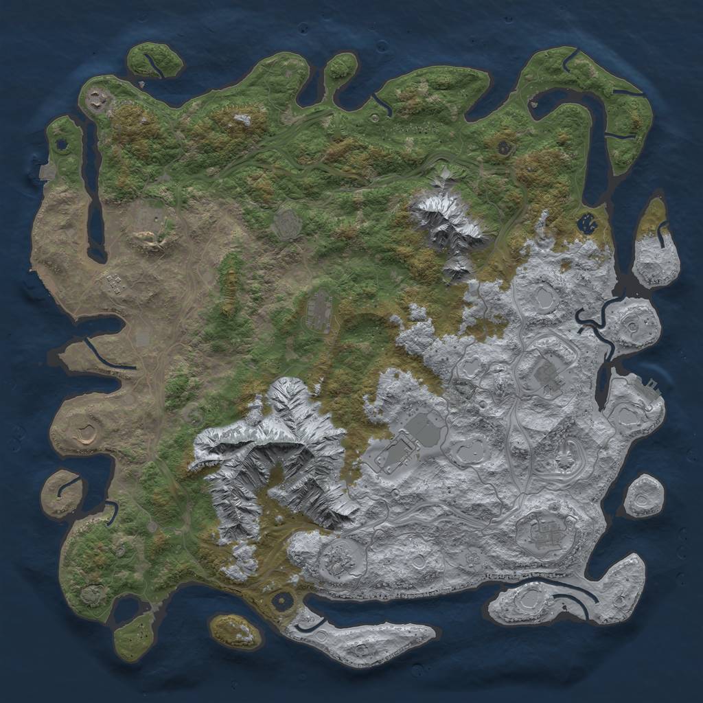 Rust Map: Procedural Map, Size: 5350, Seed: 239352614, 19 Monuments