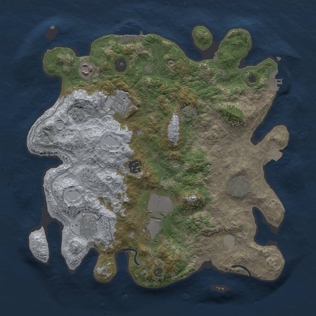 Rust Map: Procedural Map, Size: 3500, Seed: 533868660, 15 Monuments