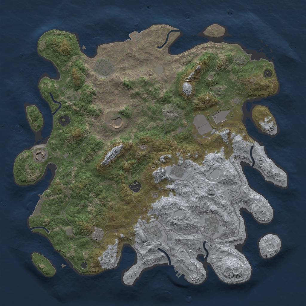 Rust Map: Procedural Map, Size: 4000, Seed: 1566250244, 17 Monuments
