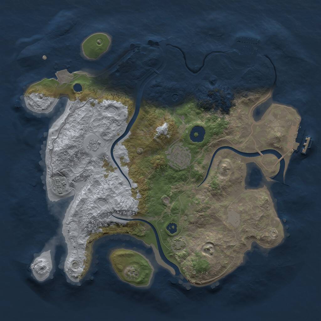 Rust Map: Procedural Map, Size: 3000, Seed: 1575713641, 8 Monuments