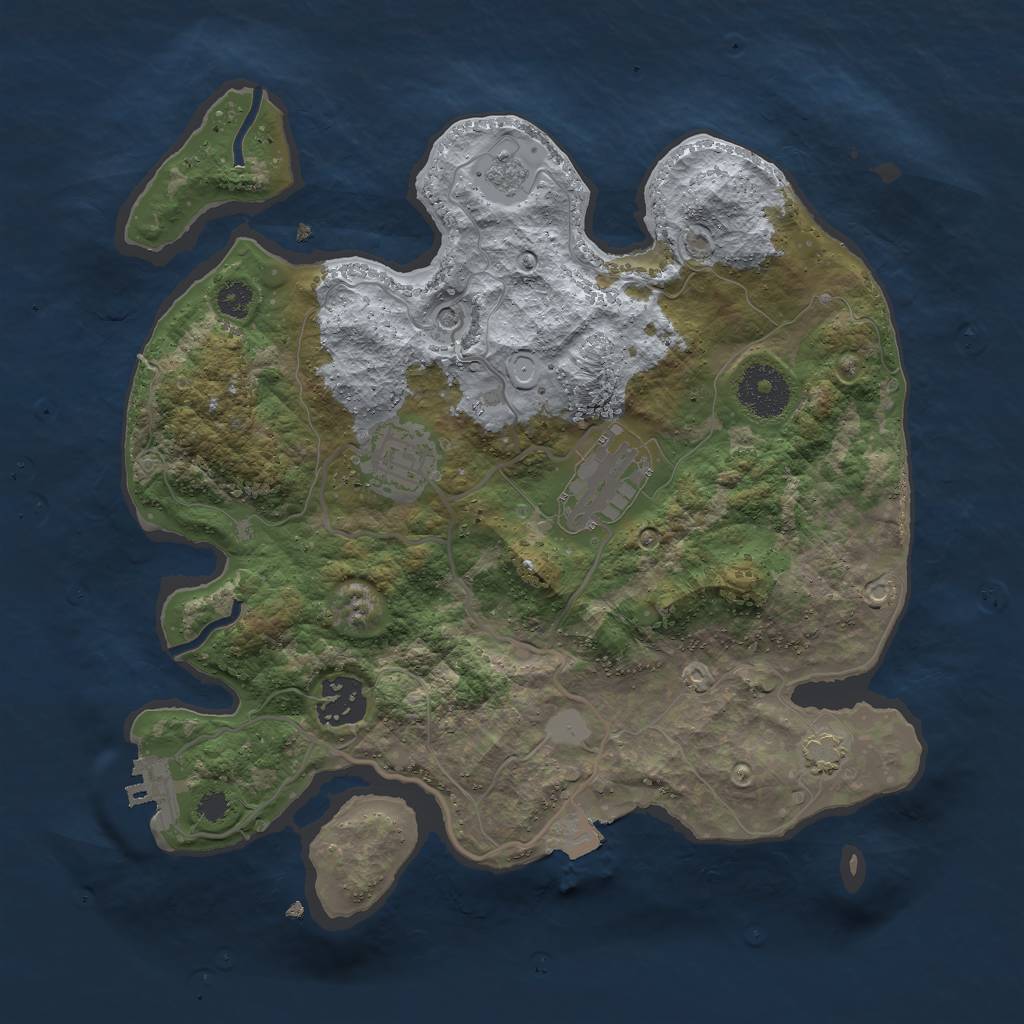 Rust Map: Procedural Map, Size: 3000, Seed: 1556389304, 10 Monuments