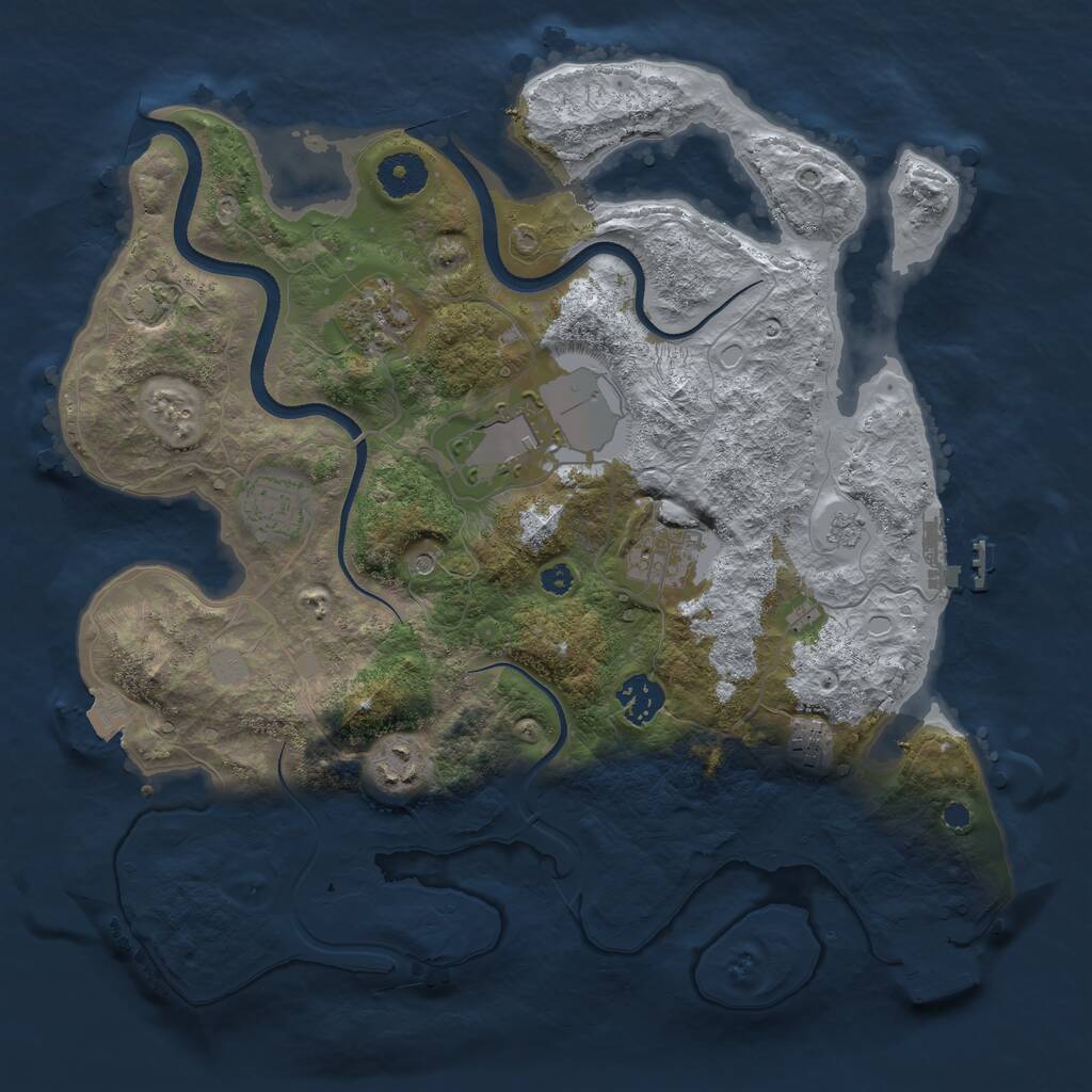 Rust Map: Procedural Map, Size: 3500, Seed: 1587499019, 13 Monuments
