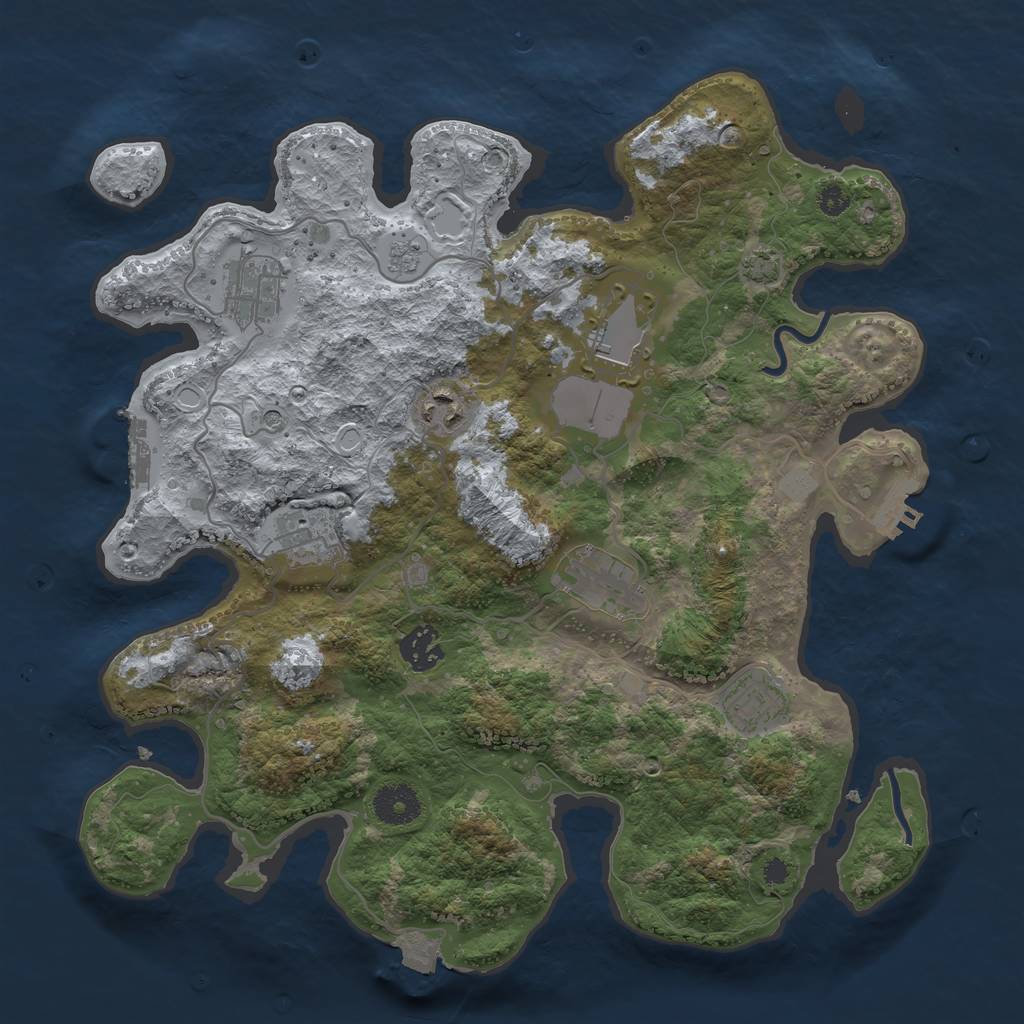 Rust Map: Procedural Map, Size: 3500, Seed: 1522546112, 15 Monuments