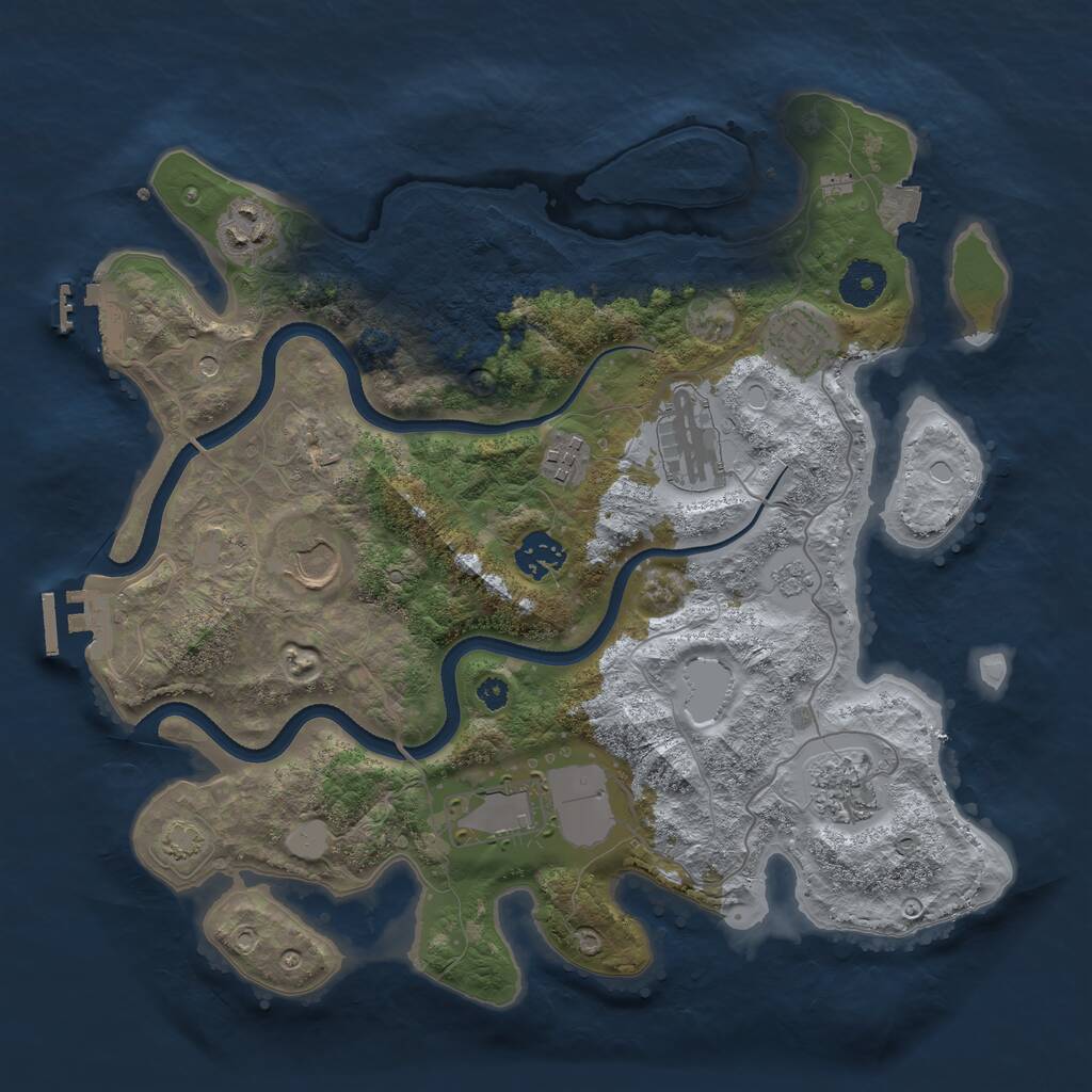 Rust Map: Procedural Map, Size: 3500, Seed: 1823229798, 14 Monuments