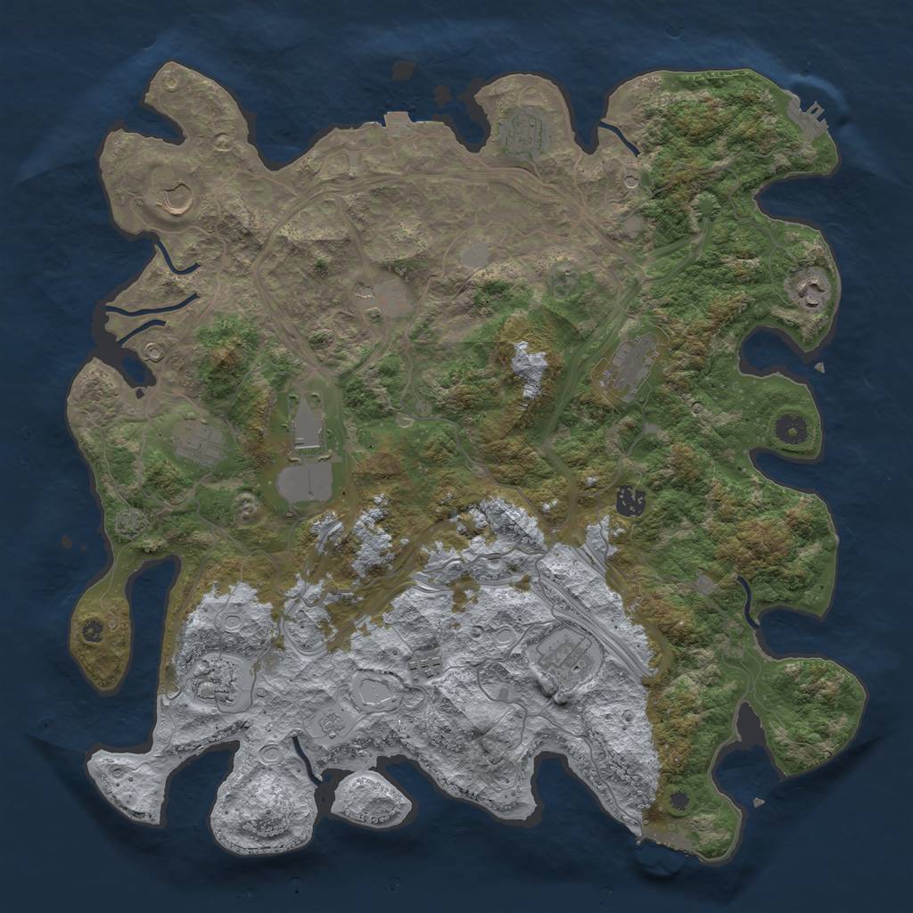 Rust Map: Procedural Map, Size: 4350, Seed: 870507, 19 Monuments
