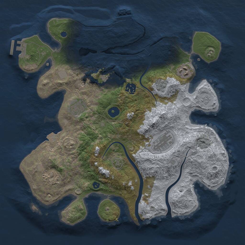 Rust Map: Procedural Map, Size: 3400, Seed: 21905398, 13 Monuments