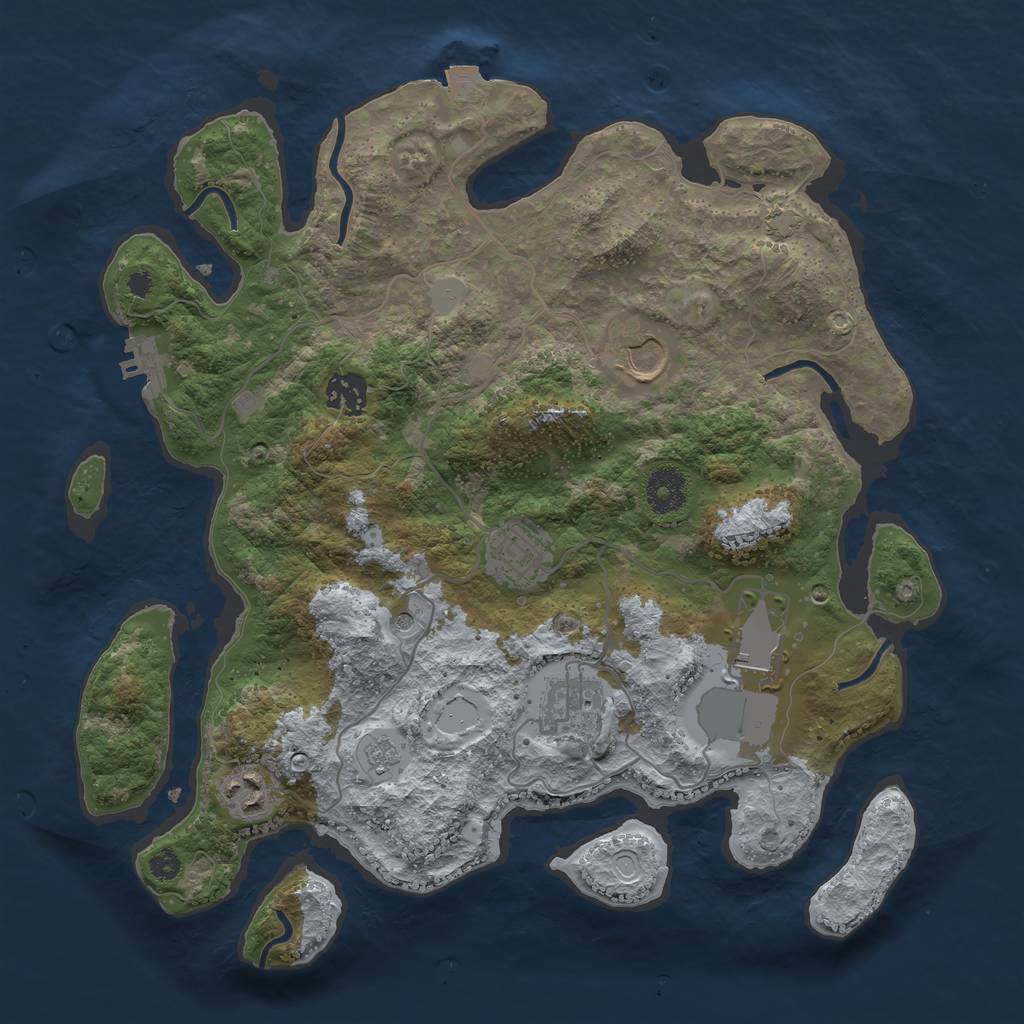 Rust Map: Procedural Map, Size: 3500, Seed: 812013177, 13 Monuments