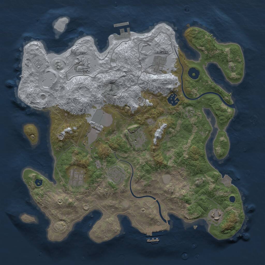 Rust Map: Procedural Map, Size: 3500, Seed: 146180804, 14 Monuments