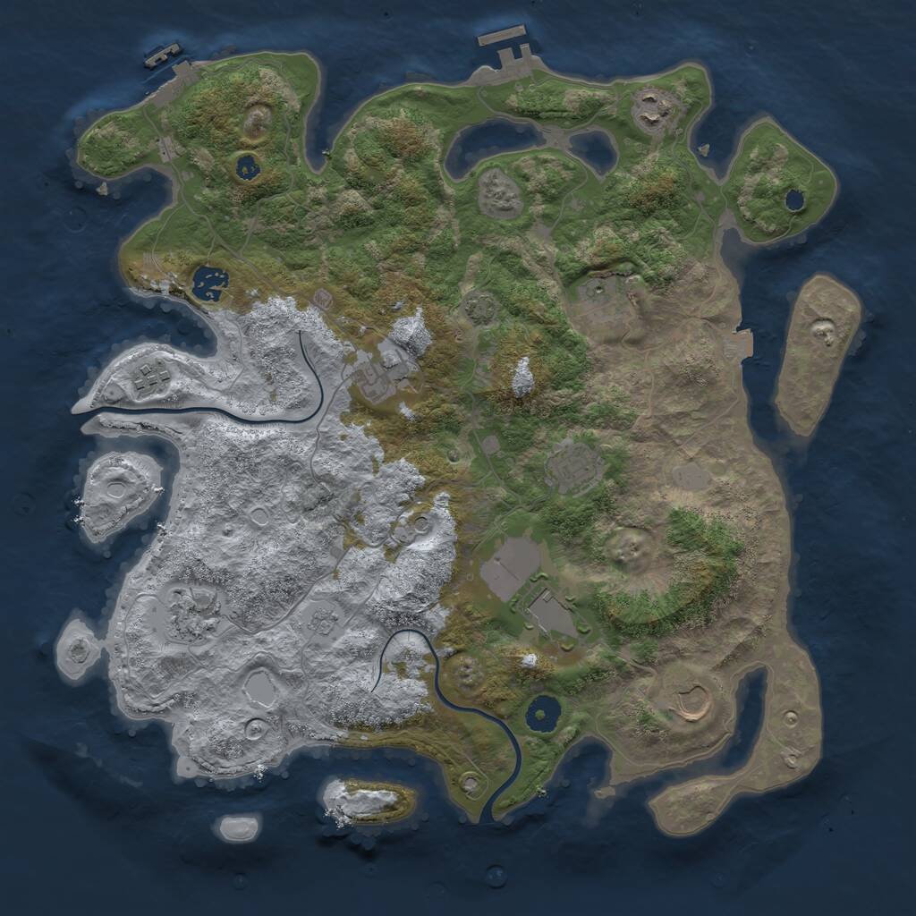 Rust Map: Procedural Map, Size: 3850, Seed: 31506118, 15 Monuments