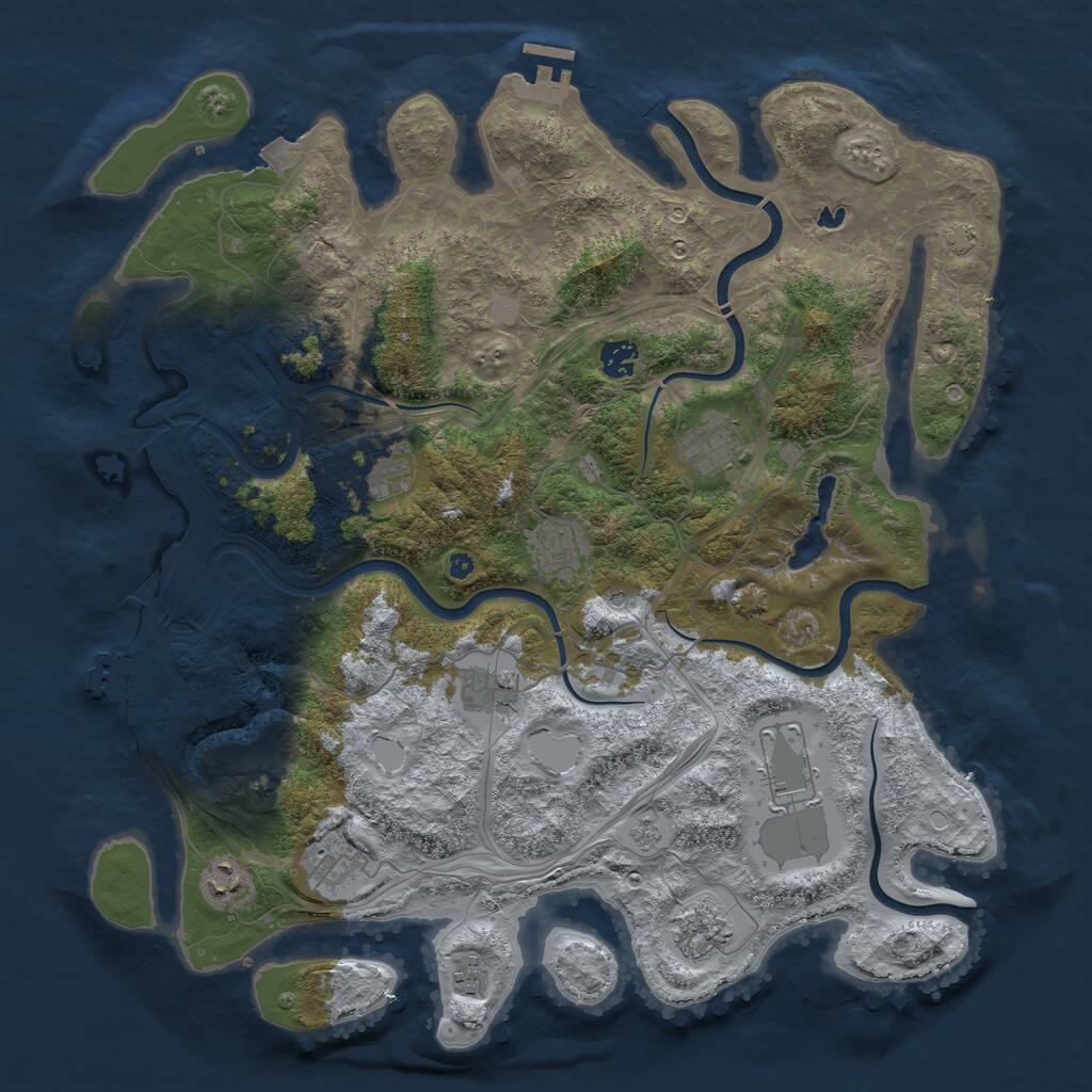 Rust Map: Procedural Map, Size: 4250, Seed: 124417, 16 Monuments