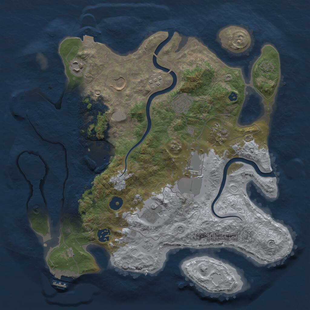 Rust Map: Procedural Map, Size: 3500, Seed: 1121153510, 15 Monuments
