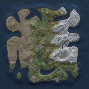 Thumbnail Rust Map: Procedural Map, Size: 3000, Seed: 284076054, 14 Monuments