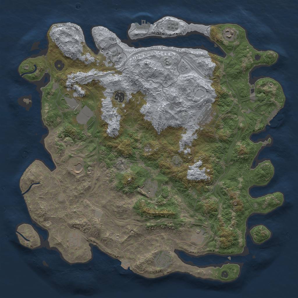 Rust Map: Procedural Map, Size: 4400, Seed: 48285662, 19 Monuments