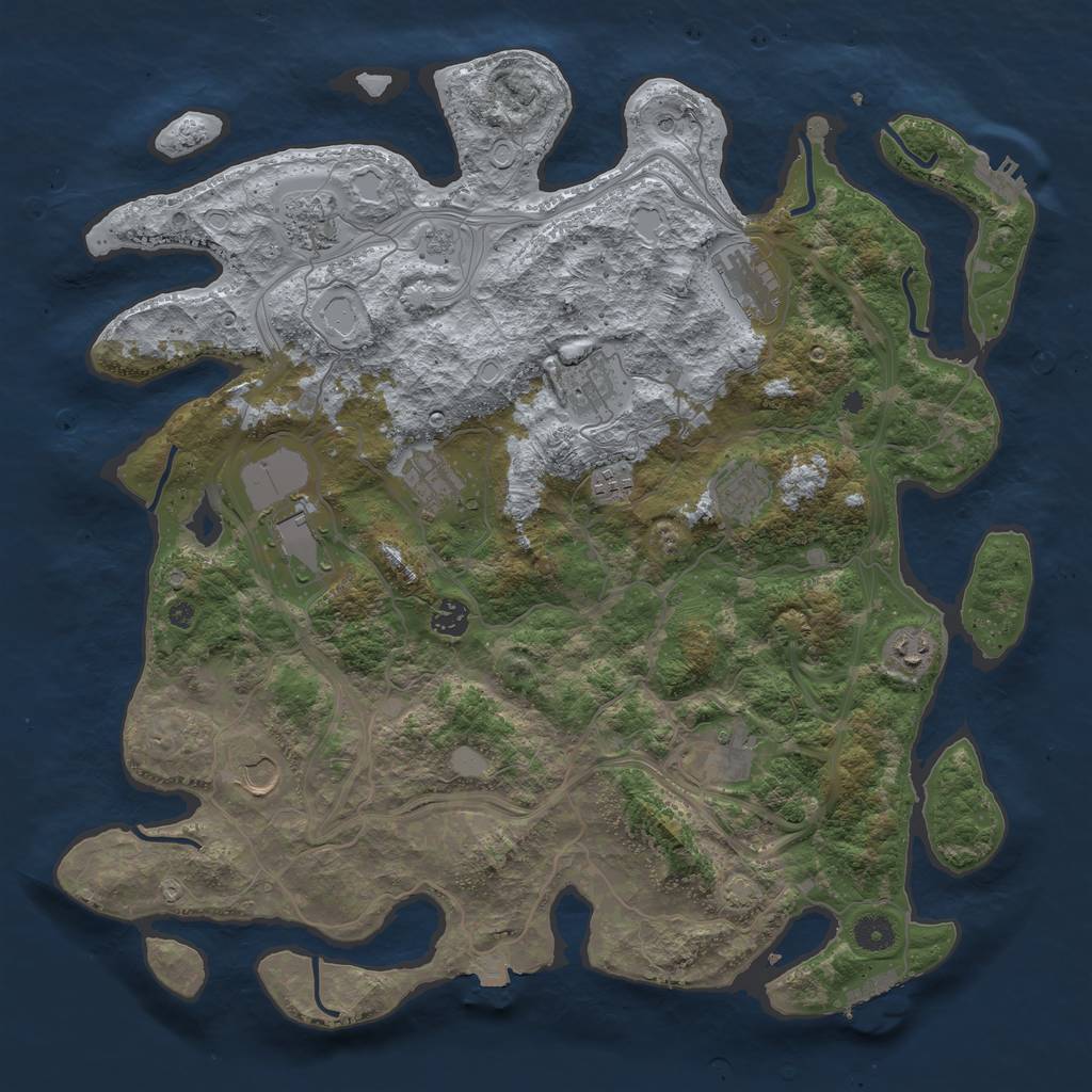 Rust Map: Procedural Map, Size: 4300, Seed: 38927, 19 Monuments