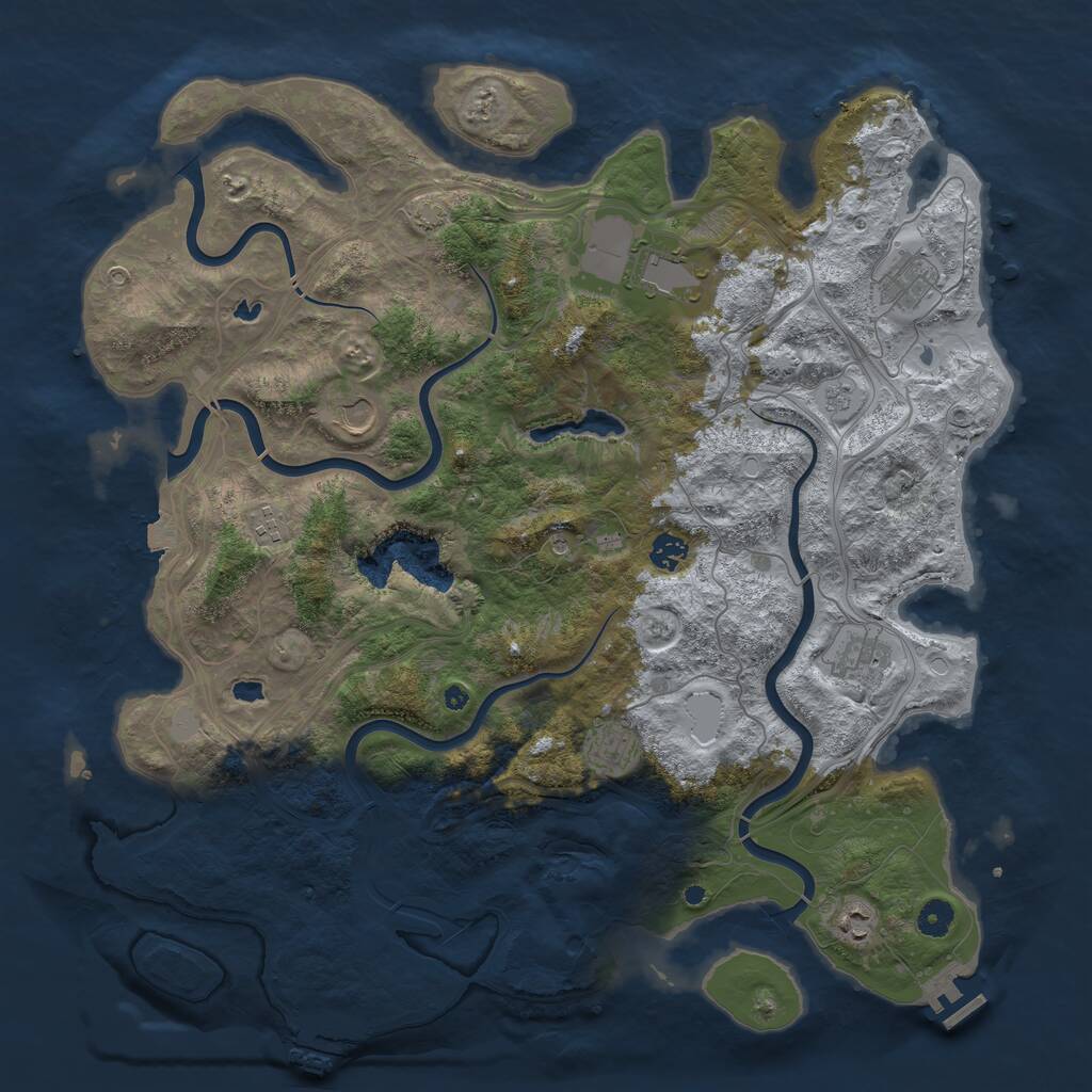 Rust Map: Procedural Map, Size: 4500, Seed: 574889090, 14 Monuments