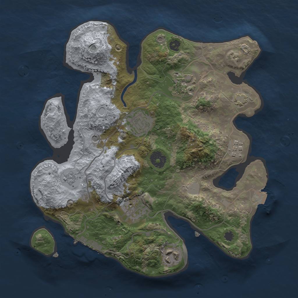 Rust Map: Procedural Map, Size: 2750, Seed: 148617921, 12 Monuments