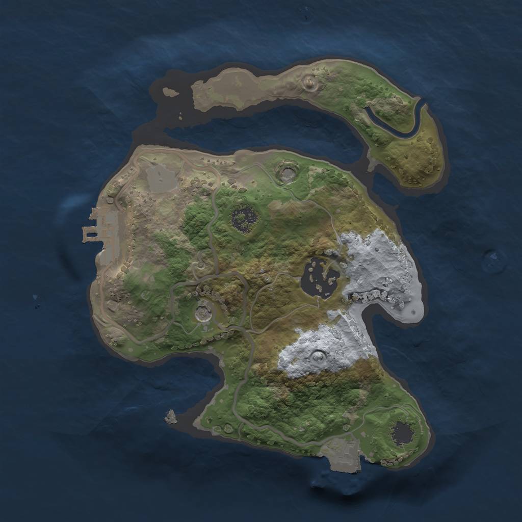 Rust Map: Procedural Map, Size: 2000, Seed: 1303998536, 6 Monuments