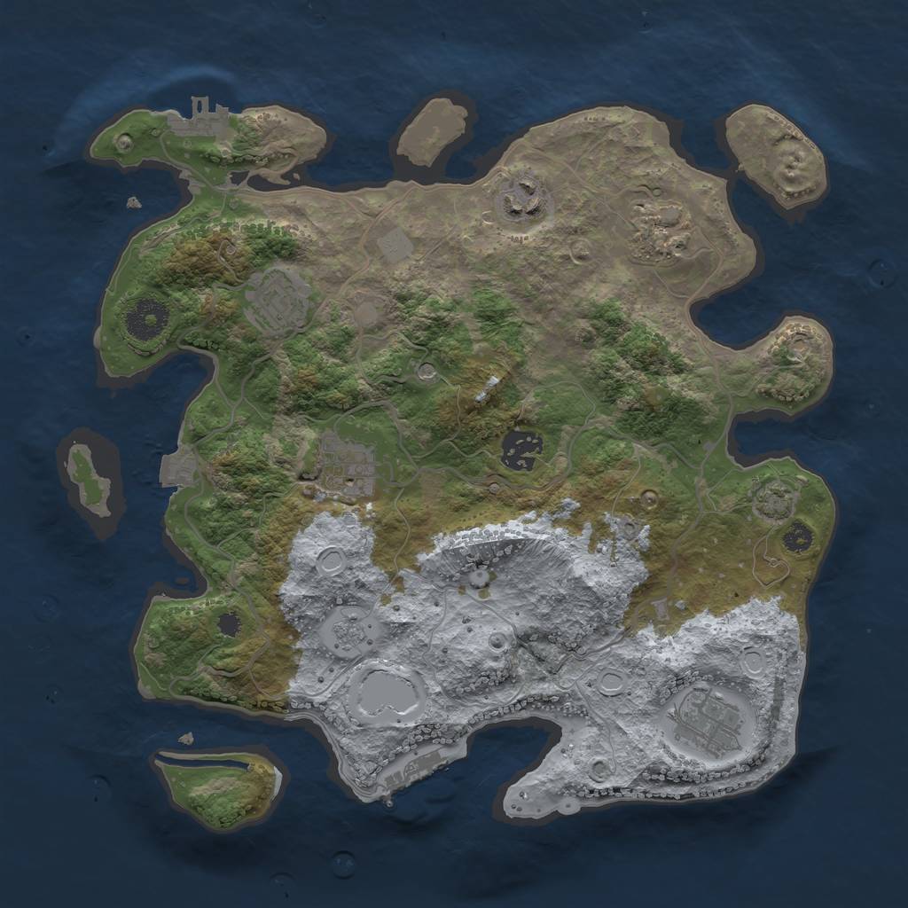 Rust Map: Procedural Map, Size: 3250, Seed: 1600022773, 14 Monuments